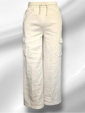 Girl's Large (12-13) Nike Jordan Beige 45D351-XAE Y2K Fleece Cargo Pants NWT